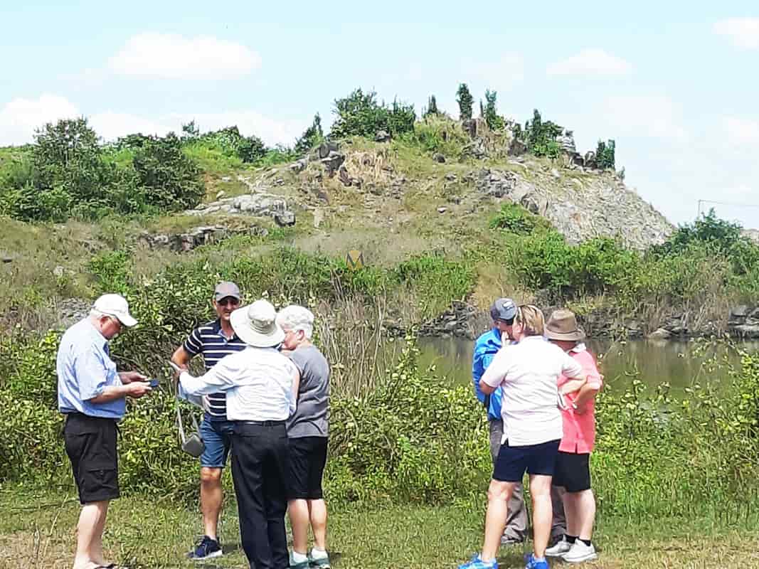 Guests exploring rubber plantations at Nui Dat battlefield in Vietnam